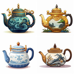 teapot and cups