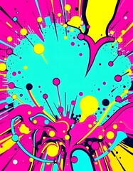 Obraz premium Abstract Neon Color Explosion Background in Pop Art Style