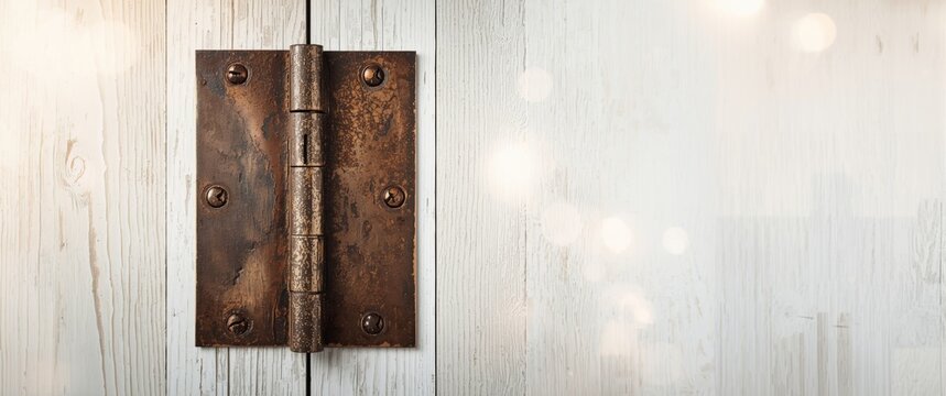 Macro shot of door hinges