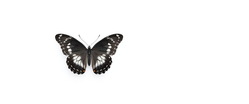 Open-winged black butterflies against a white background, summer, isolated, nature, spring, butterfly, white, animal, beauty, black