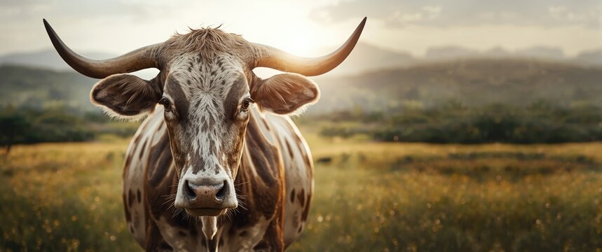 Abstract depiction of Nguni cow face