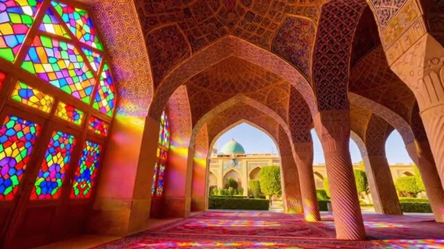 Nasir Al-Mulk Mosque's Radiant Stained Glass: A Spiritual Journey Through Light
