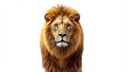 Fototapeta premium Panthera leo in a neutral setting, focusing on wildlife conservation awareness