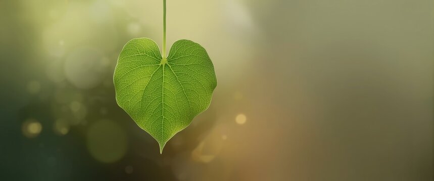 Green heart-shaped leaf from a plant
