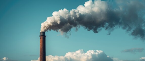 Smoke emission from a factory chimney into the air