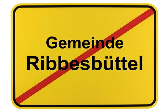 Illustration eines Ortsschildes der Gemeinde Ribbesb&uuml;ttel in Niedersachsen	