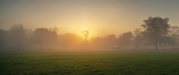 Obraz premium Morning haze at the park