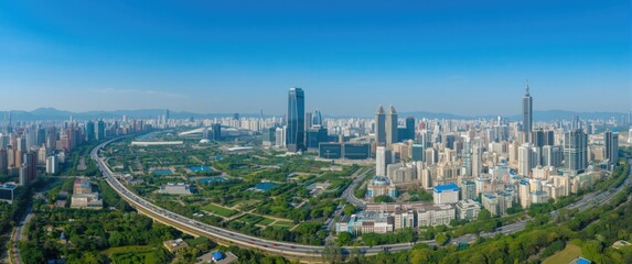 Naklejka premium City View of Nanning, Guangxi, China