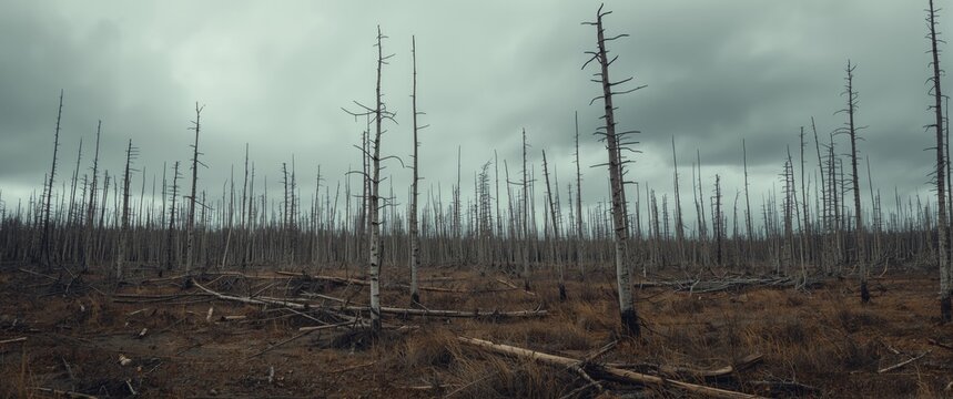 Catastrophic decline of spruce forest caused by climate change, drought, and bark beetles in monoculture plantations