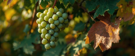 Obraz premium Macro image of unripe grapes