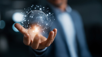 Digital transformation technology strategy visualization IoT internet of things business innovation in digital age global capability enhancement technology adoption concept