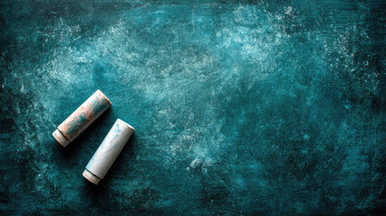 Chalk on a Green Chalkboard A Classic Educational Scene.