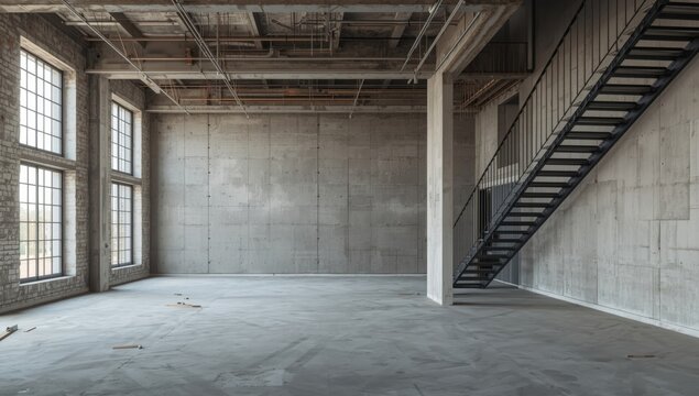 House undergoing renovation with visible metal staircase, emphasizing repair work and construction progress