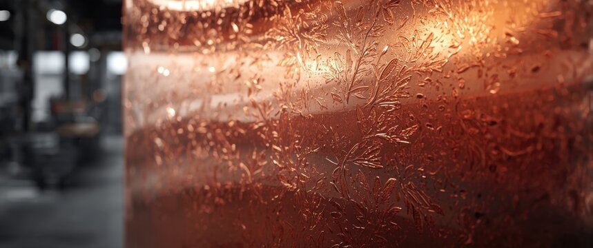 Applying old copper from a recycling company as wallpaper and background