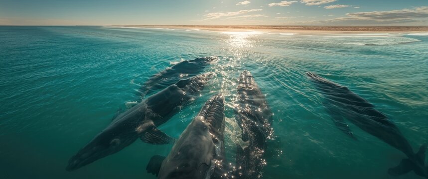 Right whales observed from above along the Nullarbor plain coastline in Australia