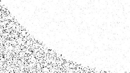 Black speckles scattered on transparent surface isolated on transparent background