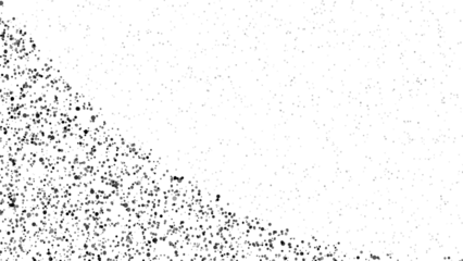Black speckles scattered on transparent surface isolated on transparent background