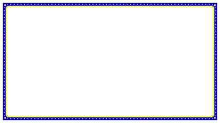 Decorative rectangular frame with blue and yellow dotted borders isolated on transparent background