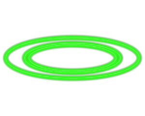 Green neon circle isolated on transparent background