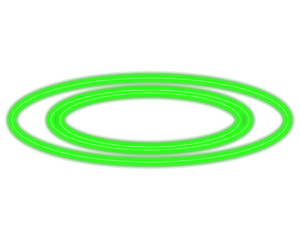 Green neon circle isolated on transparent background