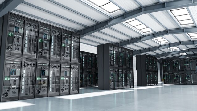 Warehouse converted into a data center