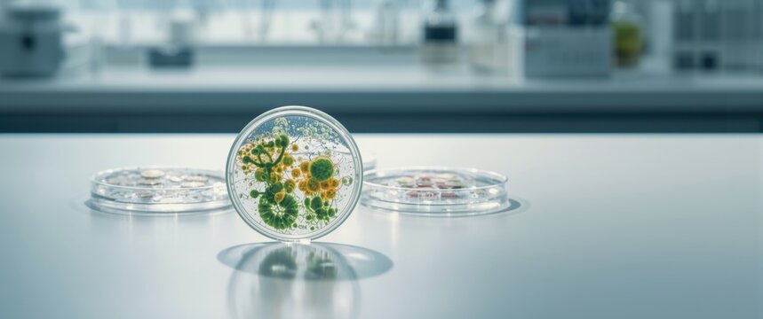Bacteria and Mold Colony Variations: Backgrounds and Shapes on Plates