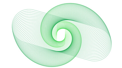 Abstract Green Wireframe Flowing Spiral Data Vortex Background