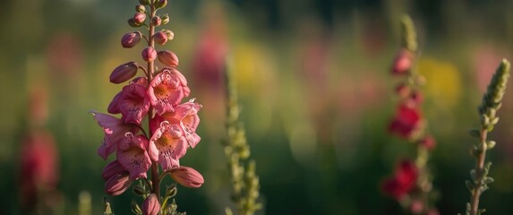 Dragon flowers or Snapdragons, the flowers of Antirrhinum, bloom in the morning at The Royal Agricultural Station Angkhang in Chiang Mai, Thailand