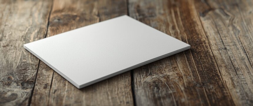 Wooden background with white paper