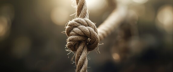 Close-Up of a Rope Tied with Knot
