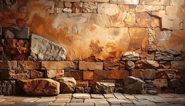 Ancient Stone Wall - Texture and Detail in a Rustic Setting.
