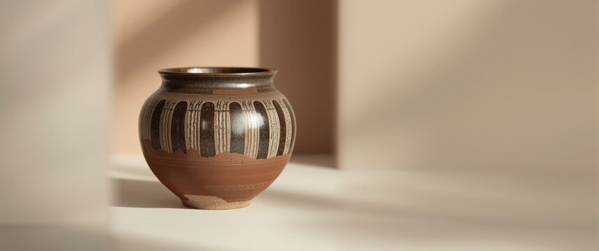 Tanegashima ware-inspired Japanese pottery featuring rustic Jomon-style striped porcelain surface