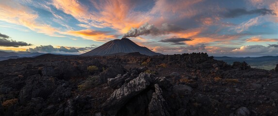 Fototapeta premium Stunning volcanic scenery showcasing natural splendor