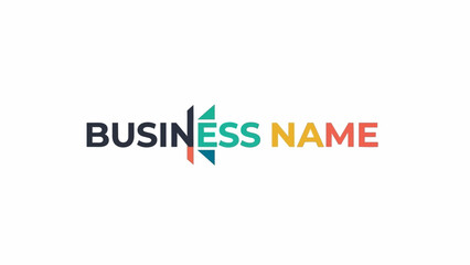 Colorful Business Name Logo Design Template.