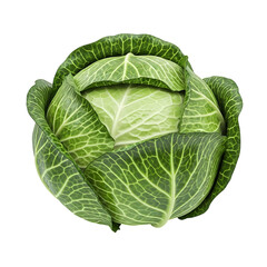 Fototapeta premium Fresh Green Cabbage Isolated on Black vegetable healthy isolated on Transparent Background