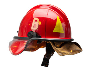  Firefighter Helmet with Smoke and Ember Effects, Three-Quarter Angle, isolated on transparent background
