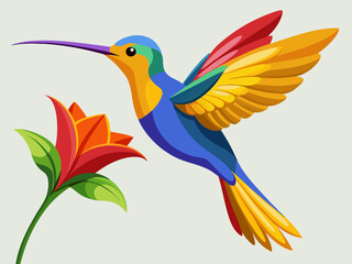 Obraz premium hummingbird and flower