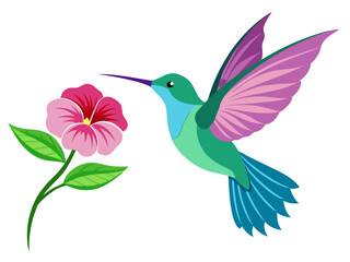 Obraz premium hummingbird and flower