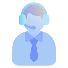Fototapeta premium Customer Support Representative with Headset – Communication and Service Illustration