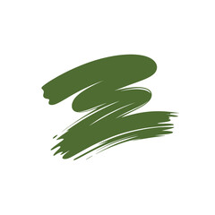 Green brush stroke on a white background represents artistic expression and design.