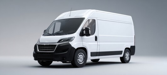 The van in studio lighting on neutral background ready for commercial mockup