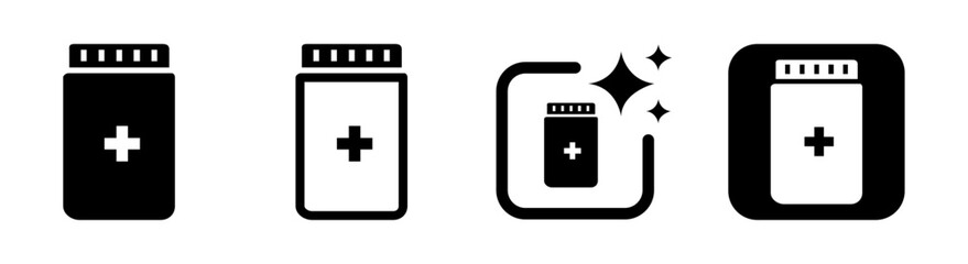 Obraz premium Medical pill bottle icon representing medication prescriptions and healthcare treatment