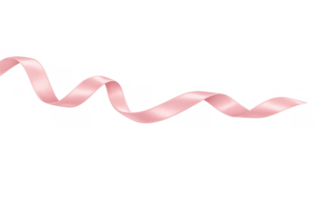 Pink silk ribbon flowing in a gentle wave, conveying femininity, support, and hope, ideal for health campaigns or decorative design