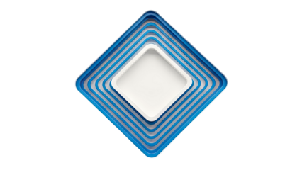 Concentric Rhombus Shapes with Blue and White Layers