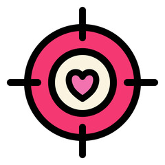 Love Target Icon Valentines Day Dating Goal Concept