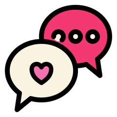 Cute Messaging Icon Conversation and Love Notification