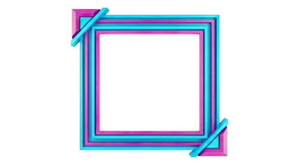 Geometric Square Frame with Blue and Purple Layers