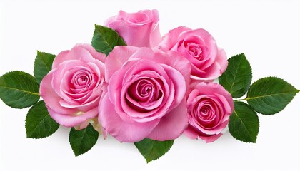 Pink Roses Floral Arrangement Isolated On Transparent Background