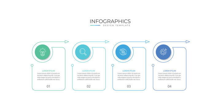 Infographic vector element design template with 4 steps process or options suitable for business data presentation.