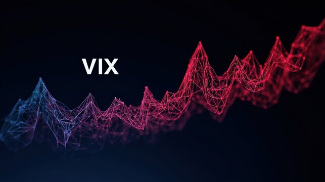 An abstract illustration showing VIX with a graph representing volatility. Emphasizing the dynamics of market fluctuations. ..Created with Generative AI, not depicting real subjects.